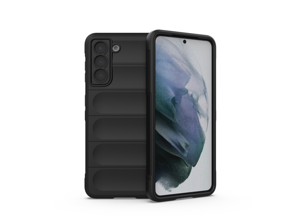 Capa Halinuia Para Samsung Galaxy S21 5g Magic Shield Tpu Flanela Preta (proteção Integral, Interior Em Flanela)