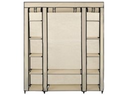 Roupeiro com Compartimentos e Varões Tído Creme MAISON EXCLUSIVE (150x45x176 cm)