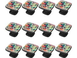 Puxadores E Maçanetas Quadradas Para Armários De Cozinha, Conjunto De 12 Peças, Estampa Abstrata De Triângulos