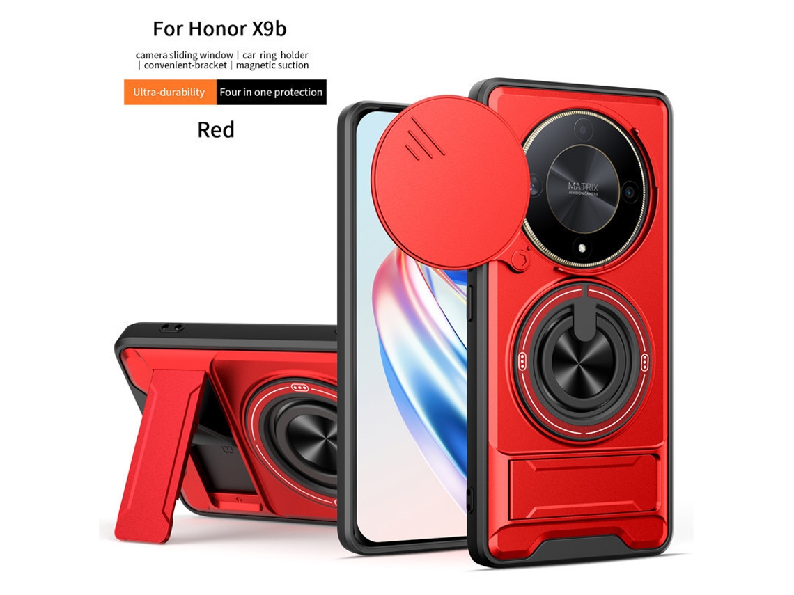 Capa Para Celular Com Suporte Duplo, Protetor Para Proteção Contra Quedas.vermelho, Honor 90 5g (fine Hole) Honor 90 5g (fine Hole)