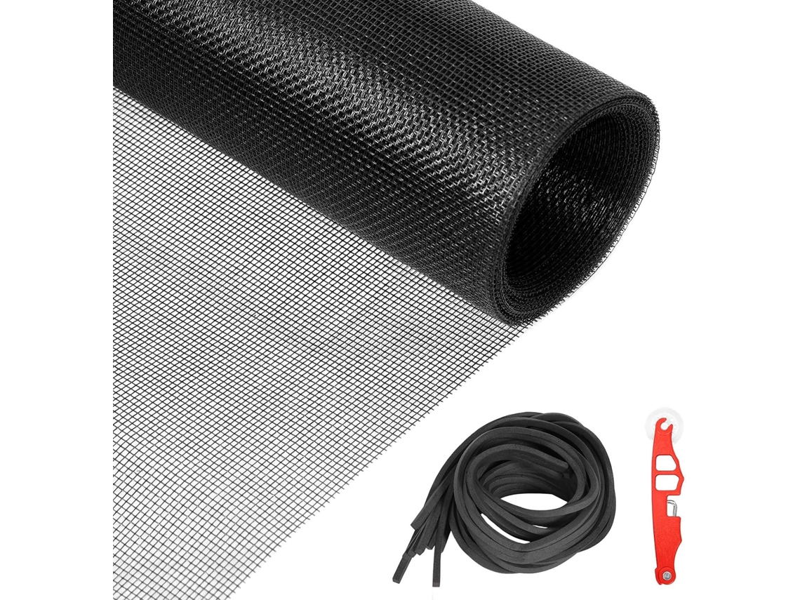 Kit De Substituição Tela Janela Resistente A Estimação, Malha De Fibra Vidro 1, 2x 4, 8m Com Ferramenta De Rolo
