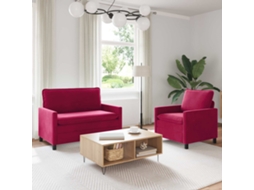 Vidaxl Conjunto De Sofás 2 Unid. Vinho Vermelho Veludo