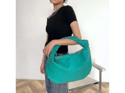Bolsa de ombro de luxo em couro, modelo hobo, 2026, estilo fashion, material PU, fechamento com zíper e trava, versátil para mulheres.