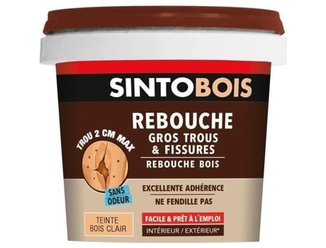 Rebouche Madeira Sinto Sintobois 500 G Madeira Clara Pasta Cremosa Fácil De Aplicar.