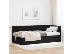 Vidaxl Estrutura de Cama de Canto com Colchão 2 Pcs Verde Veludo