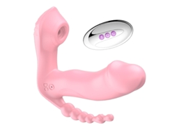Vibrador de Sucção Vestível de 7 Modos Estimulador de Clitóris de Vagina Anal Rosa ENZONS