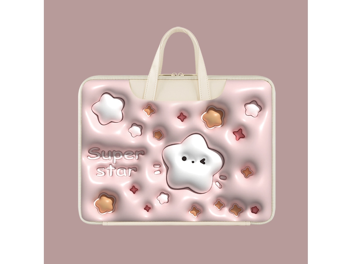 Capa HEXINYIGJLY para portátil, 15.6 polegadas, universal, almofadada, forro macio, estrela