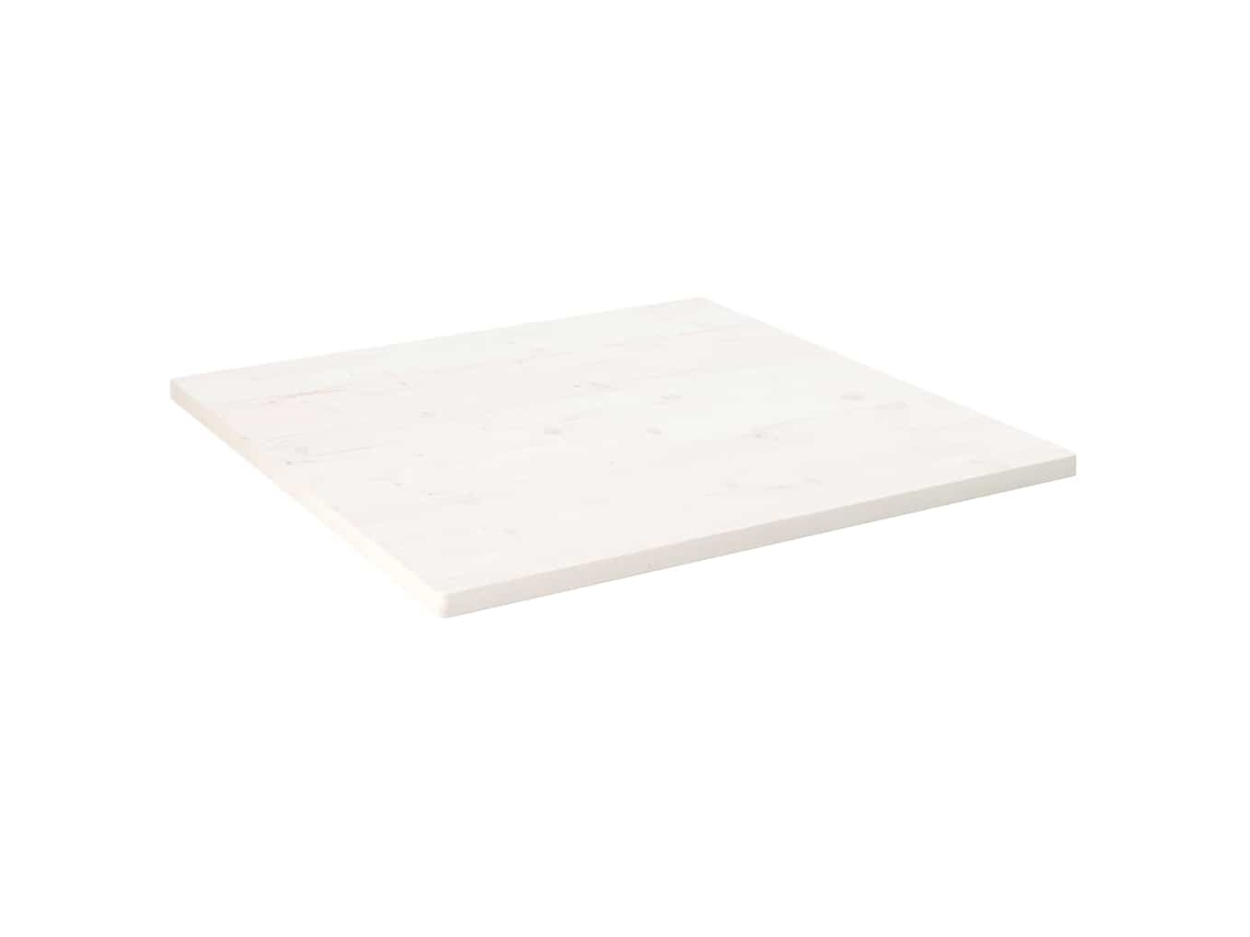 Vidaxl Tampo De Mesa Quadrado 80x80x2,5 Cm Pinho Maciço Branco