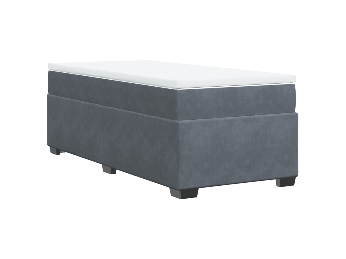 Cama com Molas/colchão 90x200 Cm Veludo Cinza escuro MAISON EXCLUSIVE