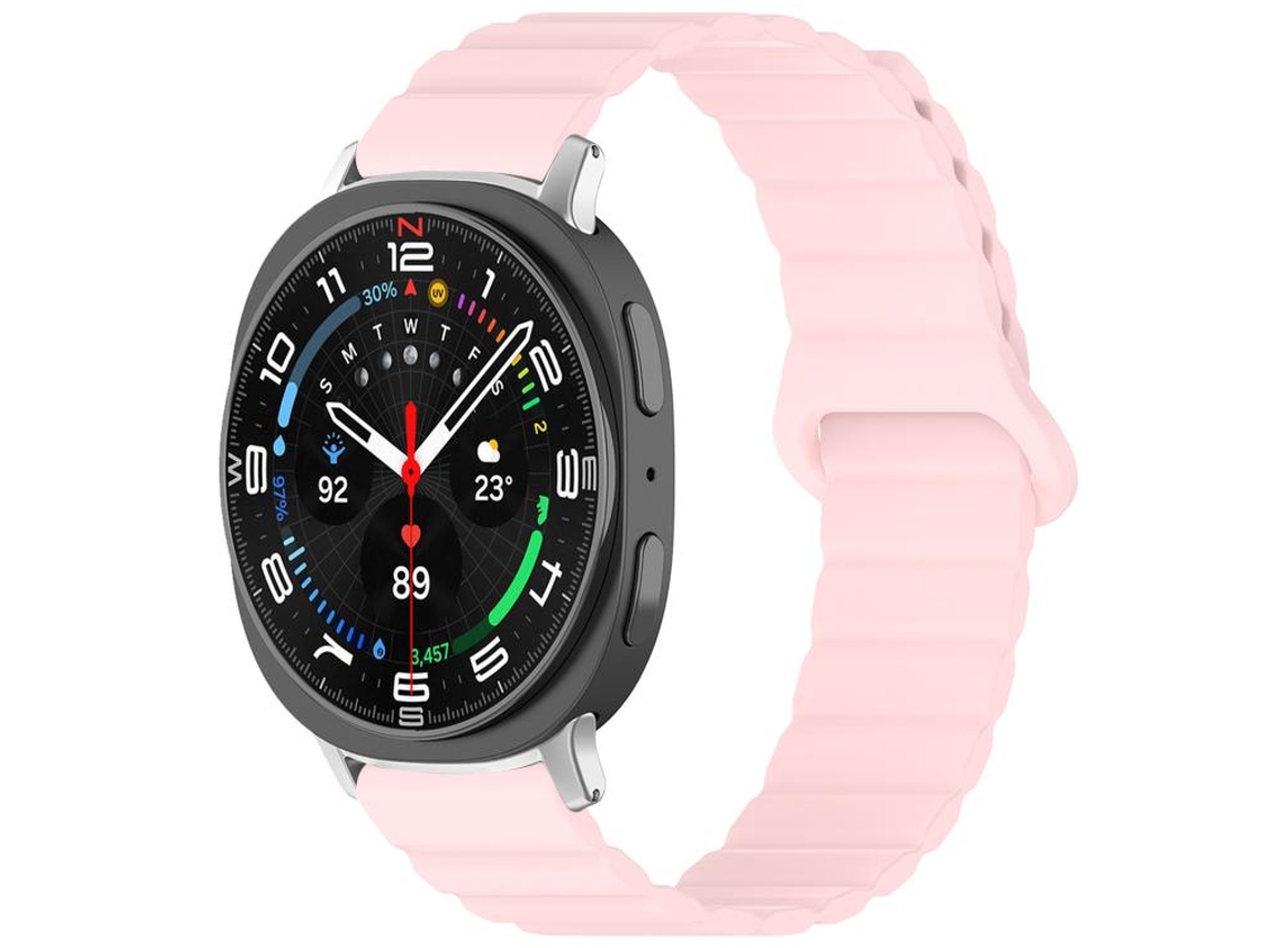 Bracelete para Samsung Galaxy Watch 8 / 8 Classic Silicone Brilhante Magnético Loop Rosa XIAOMOYU
