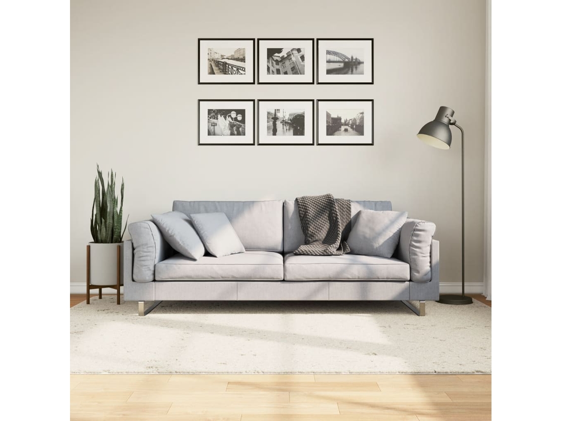Vidaxl Tapete Shaggy De Pelo Alto Pamplona 160x230 Cm Creme