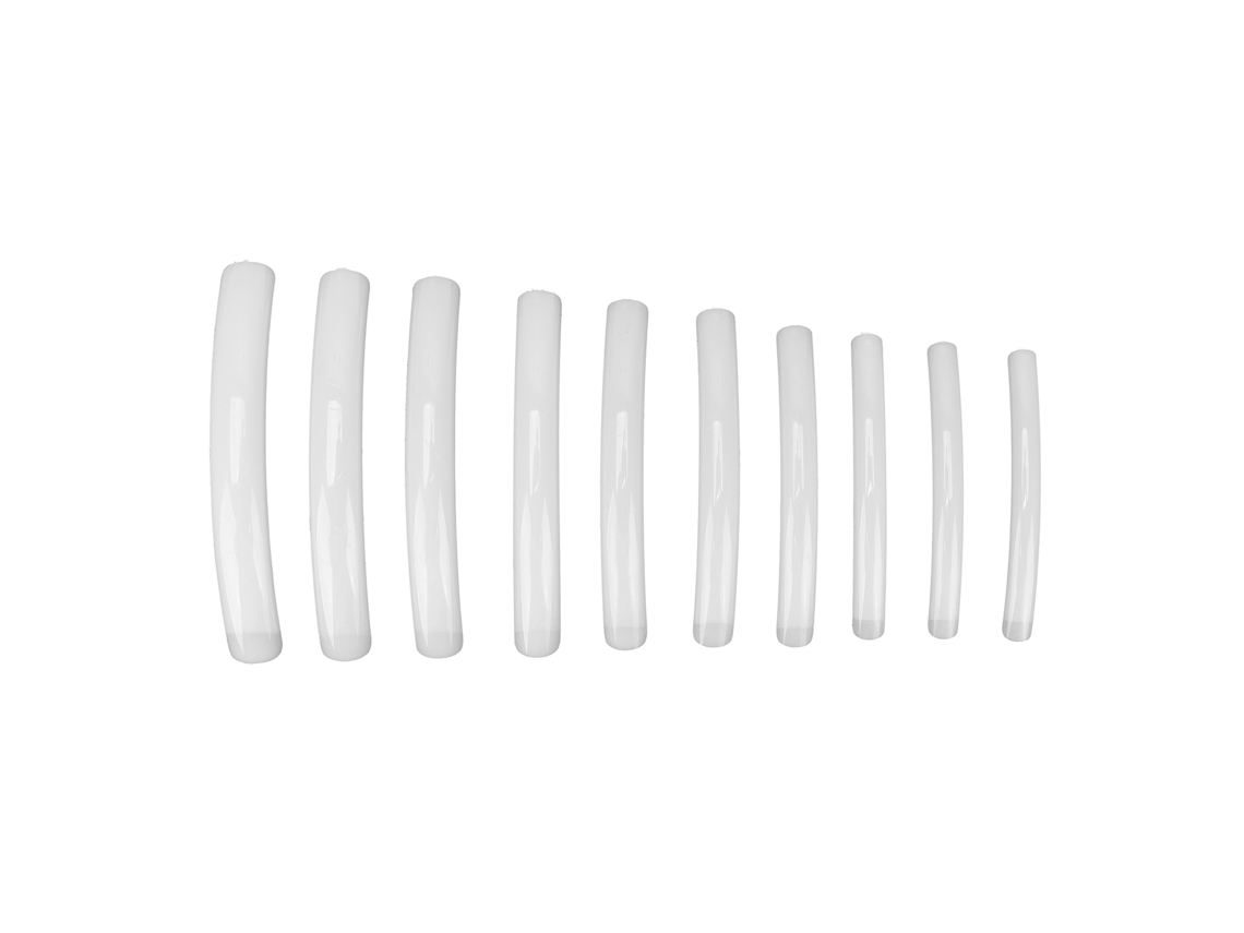 10pcs Unhas Falsas Longas Planas Cor Natural Para Salão De Beleza E Manicure Em Casa Ferramenta De Arte De Unhas