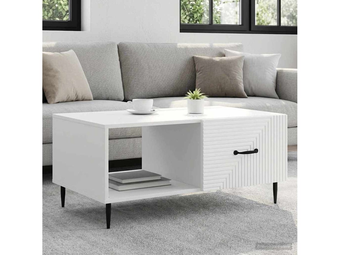 Vidaxl Mesa De Centro Branco 90 X 50 X 40 Cm Derivados De Madeira