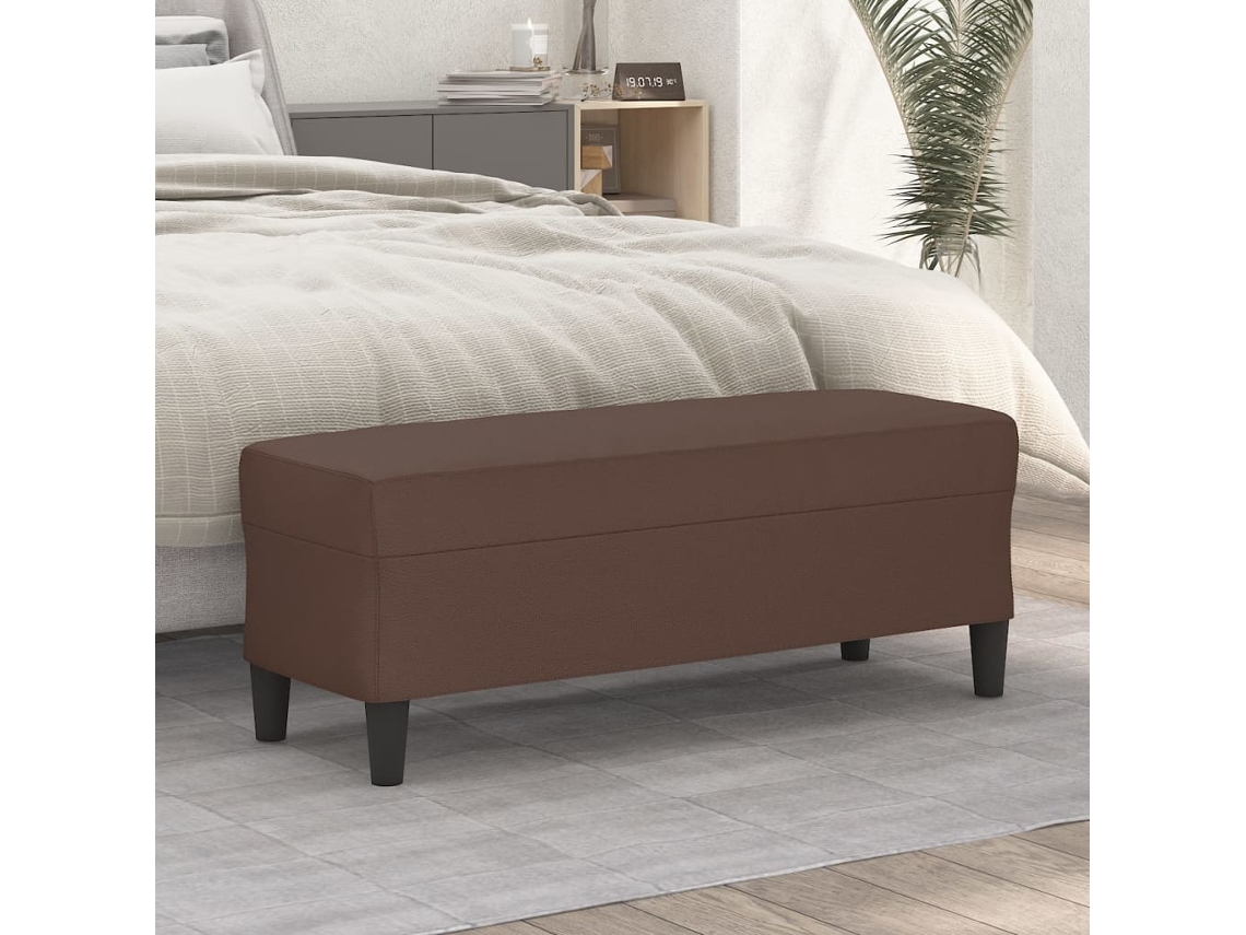 Vidaxl Banco 100x35x41 Cm Couro Artificial Castanho