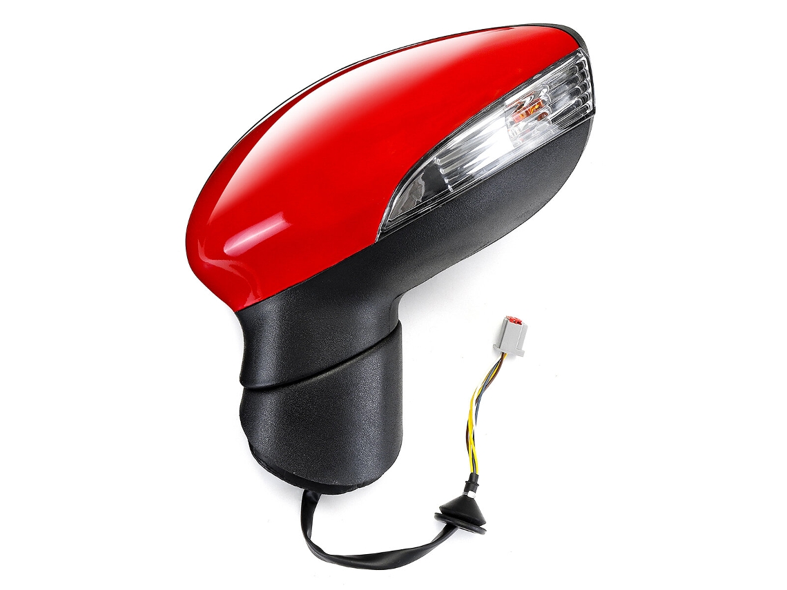 Espelho retrovisor elétrico pintado de vermelho, lado esquerdo do motorista, para Ford Fiesta Mk7 2008-2012