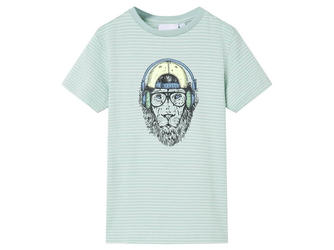 T-shirt Para Criança Com Riscas Menta-claro 104