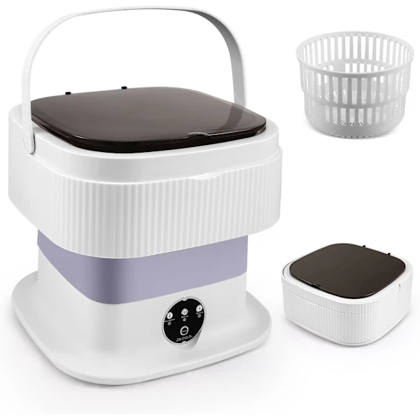 Pl Mini Máquina de Lavar Roupa de Camping Dobrável 10l, Pequena com Centrífuga, Limpeza Profunda de Roupas Íntimas e Bebê BRILVIBERA