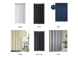 Cortina de Chuveiro 180x180cm Impermeável com Ganchos S/MARCA