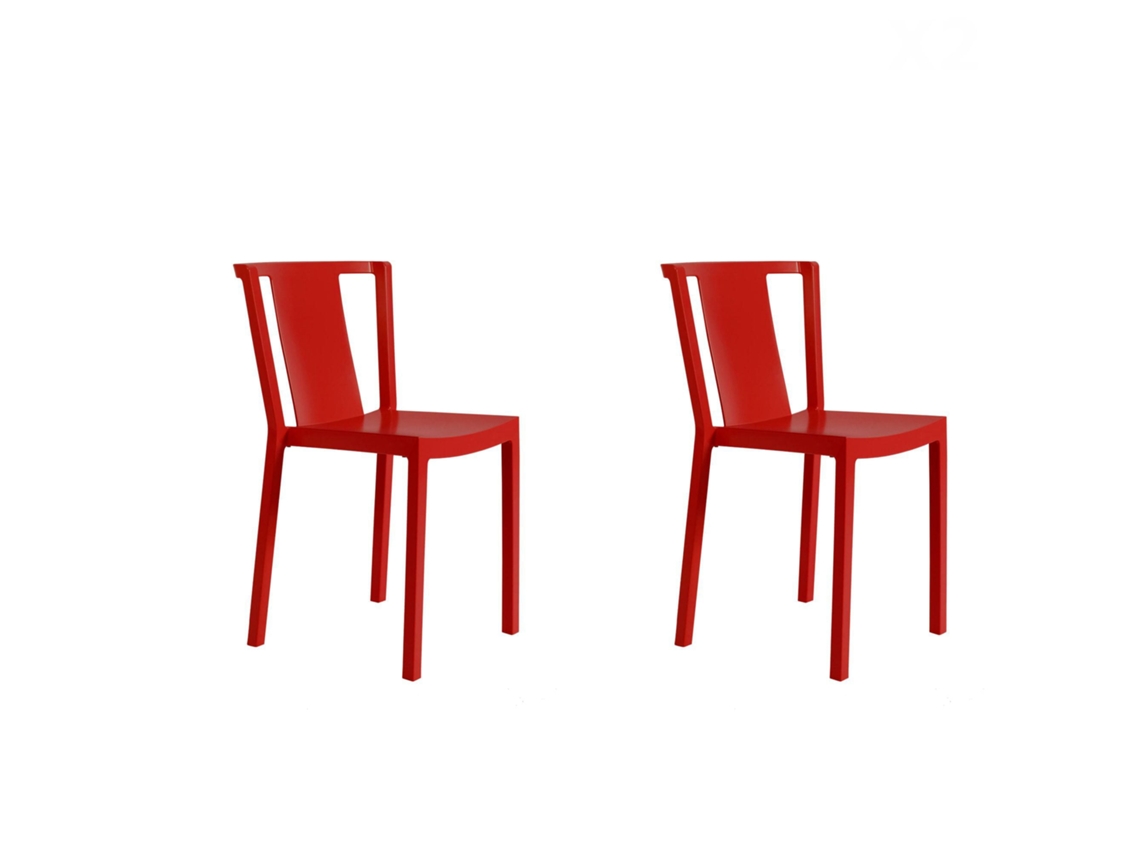 Set 2 Cadeiras Interior, Exterior Vermelho Neutra Resol