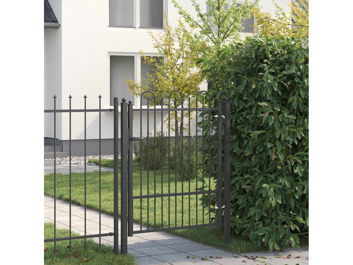 Vidaxl Portão De Cerca Dronten 100 X 125 Cm Metal Preto Trancável