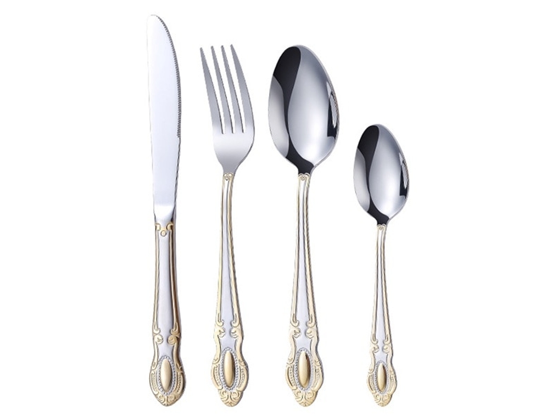 4 Peças Bandeja De Aço Inox Estilo Português Padrão De Pedra