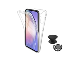 Kit Capa 360° Impact Protection 1 Gripholder 1 Suporte Phonecare Para Samsung Galaxy A37 5g - Transparente/preto