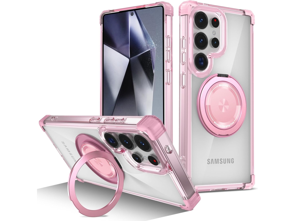 Capa Para Samsung Galaxy S26 Ultra Com Suporte Magnético Giratório De 360° (rosa) Digitallab