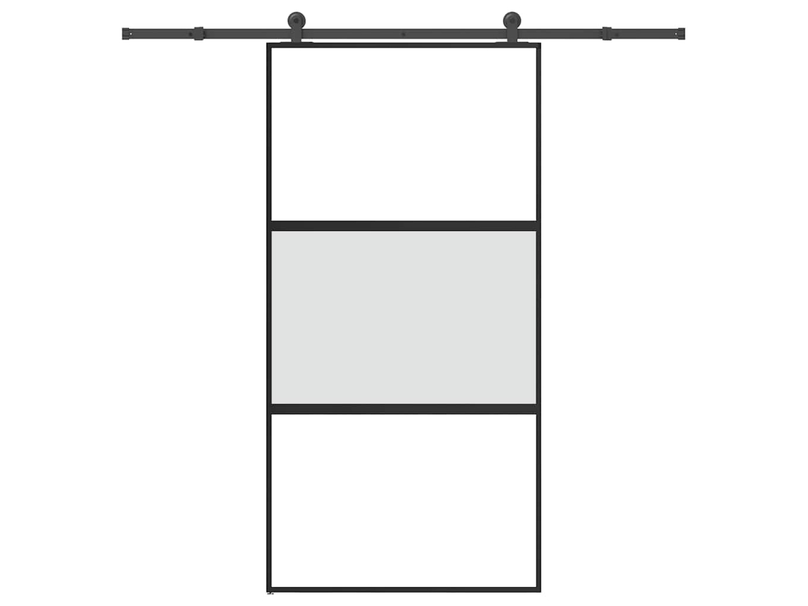 Porta de correr VIDAXL Preto Alumínio (102.5x205 cm)