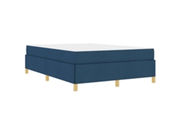 Conjunto 1 Estrutura Da Cama Vidaxl Azul Tecido (140 X 190 Cm)