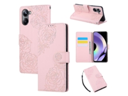Capa De Couro Para Celular Com Estampa De Flor De Rosa E 3 Compartimentos Para Cartões
