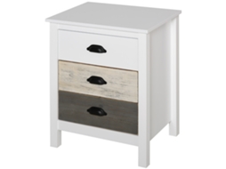 Criado mudo 3 Gavetas (branco, 50x38x65 Cm)