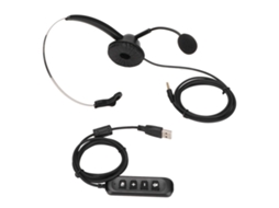 Fone de Ouvido Mono para Call Center Ajustável 3,5mm EOOCOO
