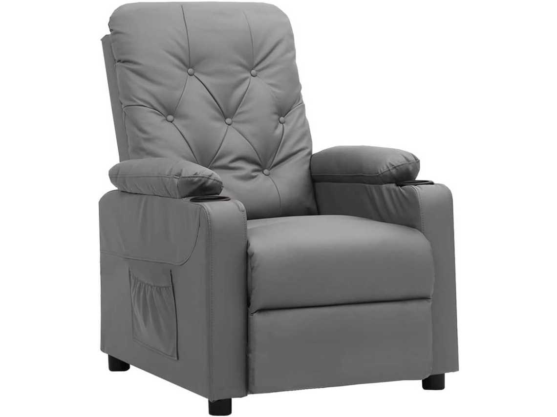 Recliner Chair, Recliner Chairs Vidaxl Cinzeto Couro Artificial