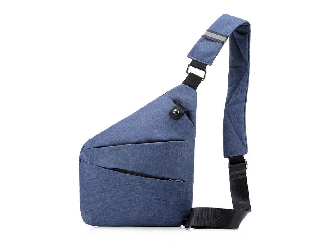 Bolsa De Ombro (azul), Bolsa De Peito Xadrez Casual Esportiva Masculina