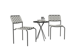 Conjunto de Mobiliário de Jardim Jufeng ZIWEI STORE Inclui Duas Cadeiras Empilháveis ​​e uma Mesa, Adequadas para Jardins, Pátios e Varandas