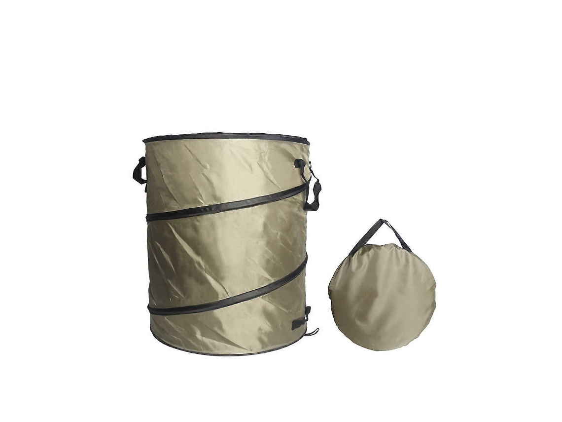 Lixeira Plegável para Camping Jardim resistente Oxford 91l alças portáteis armazenamento fácil 46x46x55cm