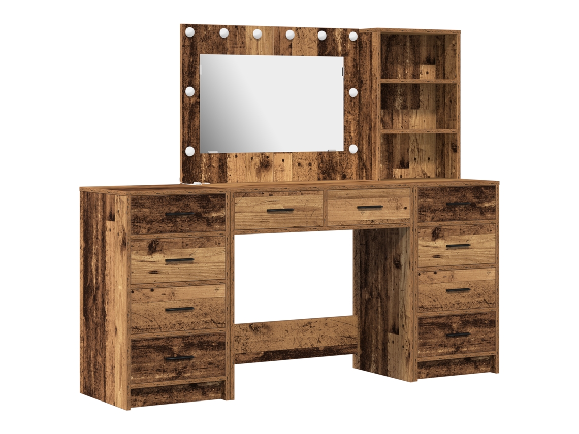 Conjunto 3 Vaidade Vidaxl Castanho Derivados De Madeira (78,5 X 41 X 135 Cm)