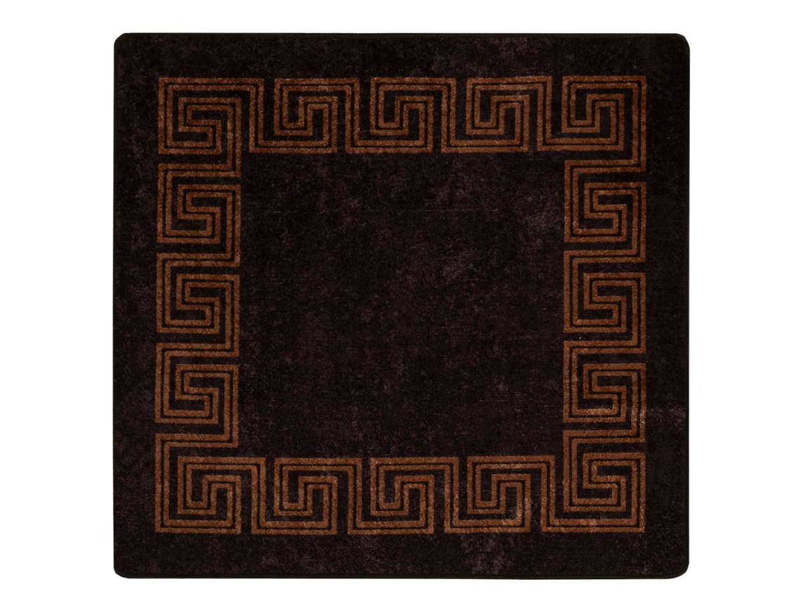 Conjunto 1 Tapete Runner Vidaxl Preto Poliéster (100 X 100 Cm)