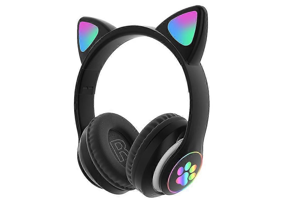 Fone de Ouvido Bluetooth com Orelhas de Gato LED TAISHENGDA com Microfone, Cartão Tf e Rádio FM