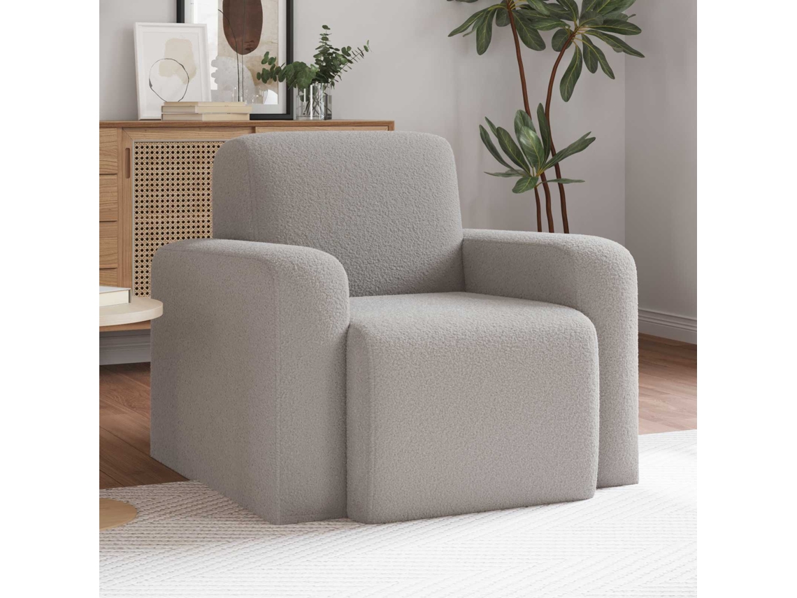 Vidaxl Poltrona Cinzento-claro Bouclé