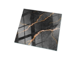 Tampo De Mesa Quadrado Espelharte (60x60 Cm - Padrão De Mármore Com Veios - Preto)