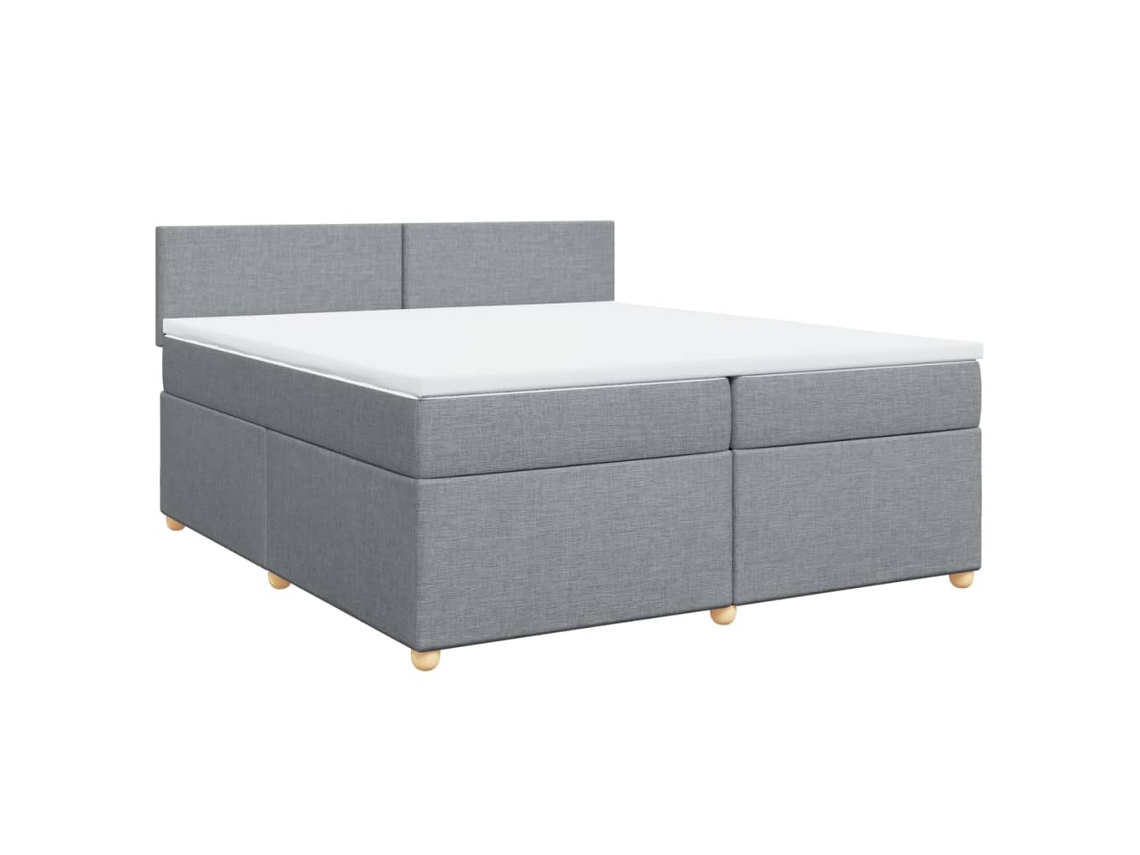 Cama com Molas/colchão 200x200 Cm Tecido Cinza claro MAISON EXCLUSIVE