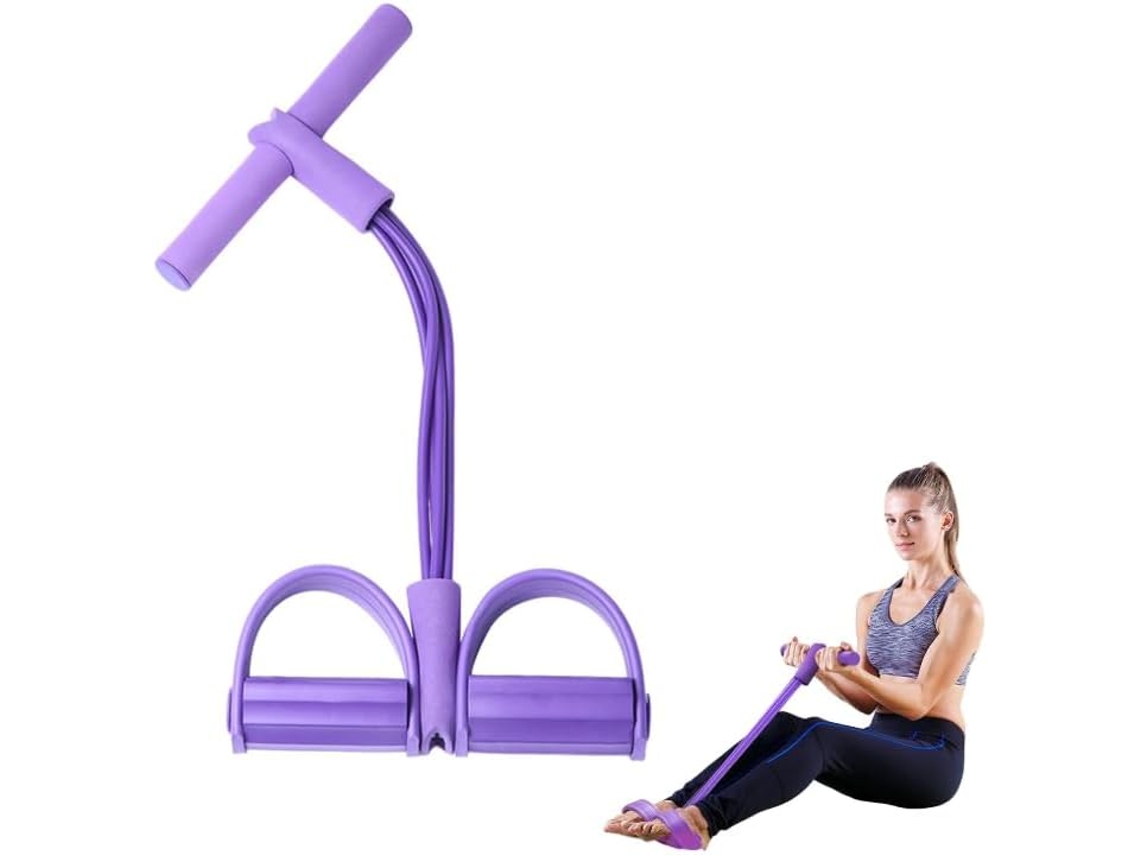 Corda De Tensão Multifuncional, Faixa Elástica Resistência Com Pedal Para Os Pés, Treino, 6 Tubos Ioga