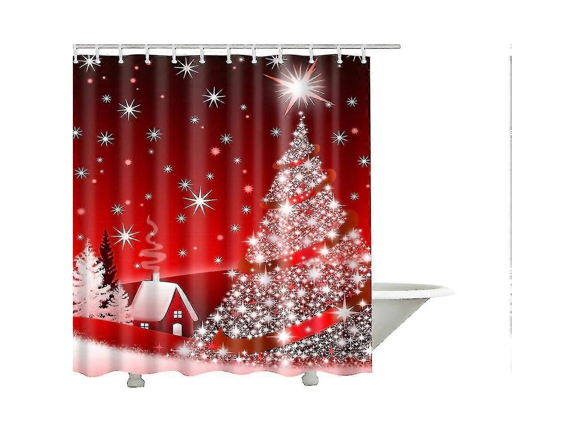 Cortina De Chuveiro Temática De Natal, Lavável