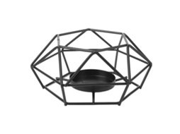 Suporte decorativo para velas em arame metálico, ideal para diversos ambientes.