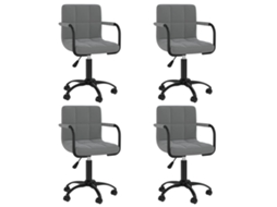 Vidaxl Cadeiras De Jantar Giratórias 4 Pcs Veludo Cinzento-escuro