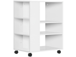 Armário móvel para impressora com rodas e prateleiras, carga máxima 30 kg, 60x40x75,8 cm branco LAMAISON
