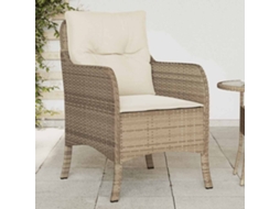 Vidaxl Cadeiras De Jardim Com Almofadões 2 Pcs Vime Pe Bege