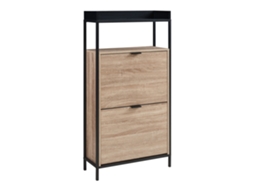 Sapateira Belana com 2 abas para 8-12 pares 116x60x24 cm preto/carvalho EN.CASA
