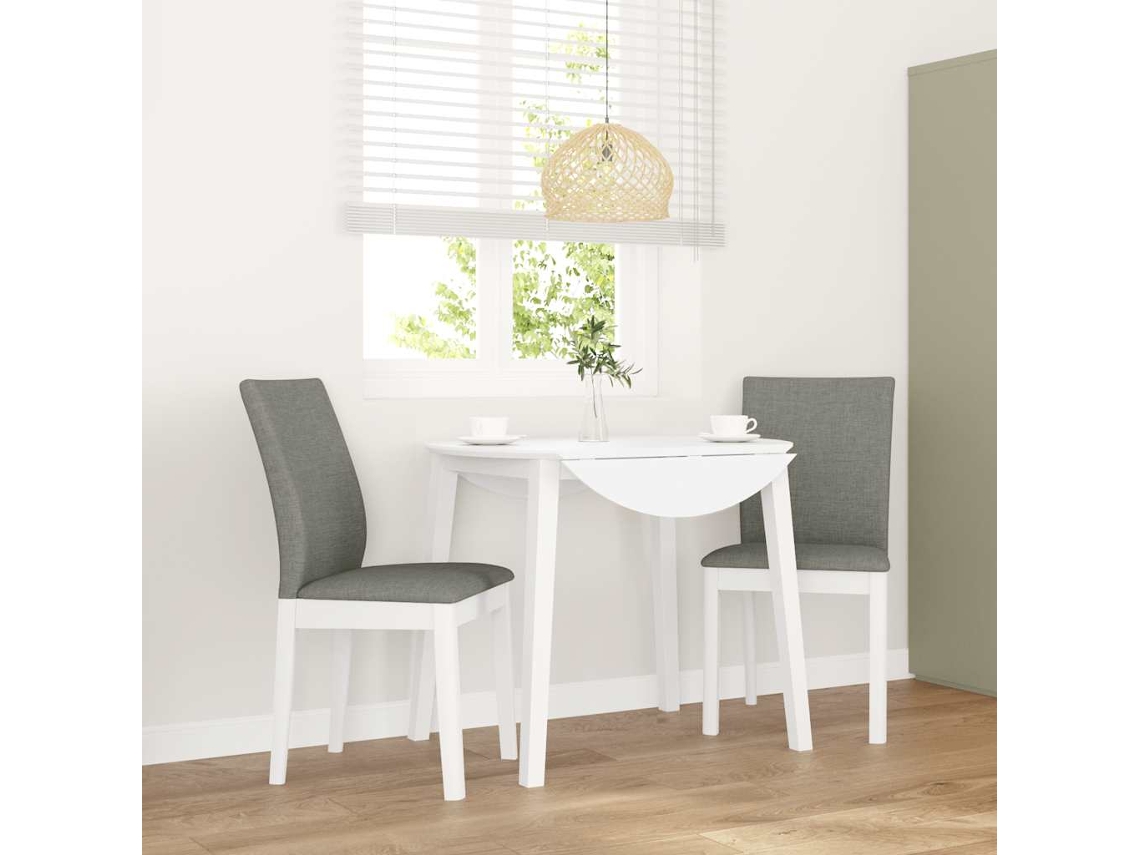 Vidaxl Cadeiras De Jantar Com Almofadões 2 Pcs Madeira Maciça Branco